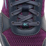 Pair of KURU QUANTUM 2 Women's Sneaker in Electric Grape-Midnight Blue, angled view.