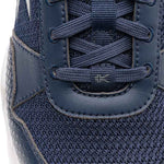 Close-up of the upper material on the KURU QUANTUM 2 Men's Sneaker in Indigo Blue-Slate Gray.