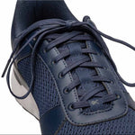 Close-up of the upper material on the KURU QUANTUM 2 Men's Sneaker in Indigo Blue-Slate Gray.
