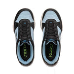 Top-down view of the KURU QUANTUM 2 Women's Sneaker in Jet Black-Misty Blue.