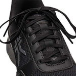 Close-up of the upper material on the KURU QUANTUM 2 Women's Sneaker in Jet Black-Slate Gray.