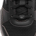 Close-up of the upper material on the KURU QUANTUM 2 Women's Sneaker in Jet Black-Slate Gray.