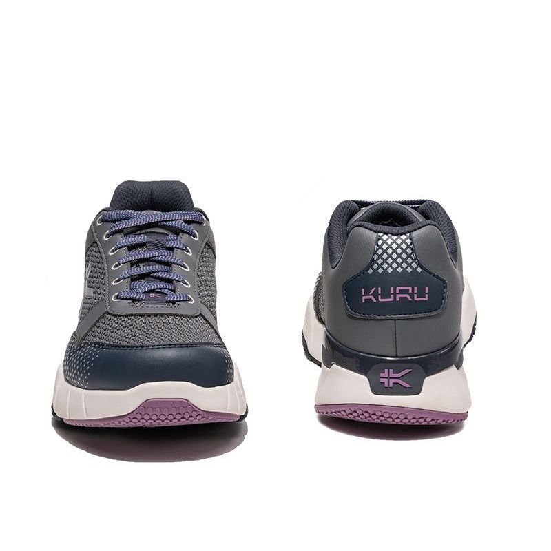 Back heel view of the KURU QUANTUM 2 Women's Sneaker in Pewter-Night Sky.