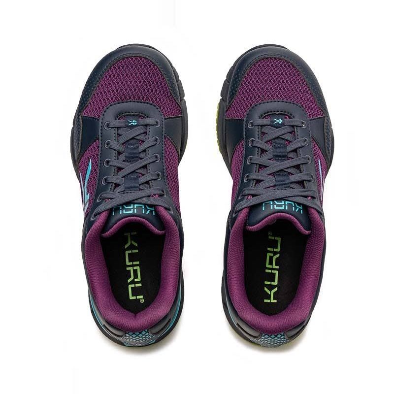 Top-down view of the KURU QUANTUM 2 WIDE Women's Sneaker in Electric Grape-Midnight Blue.