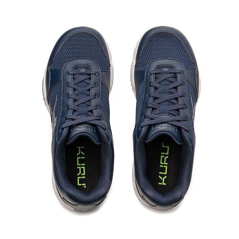 Top-down view of the KURU QUANTUM 2 WIDE Men's Sneaker in Indigo Blue-Slate Gray.