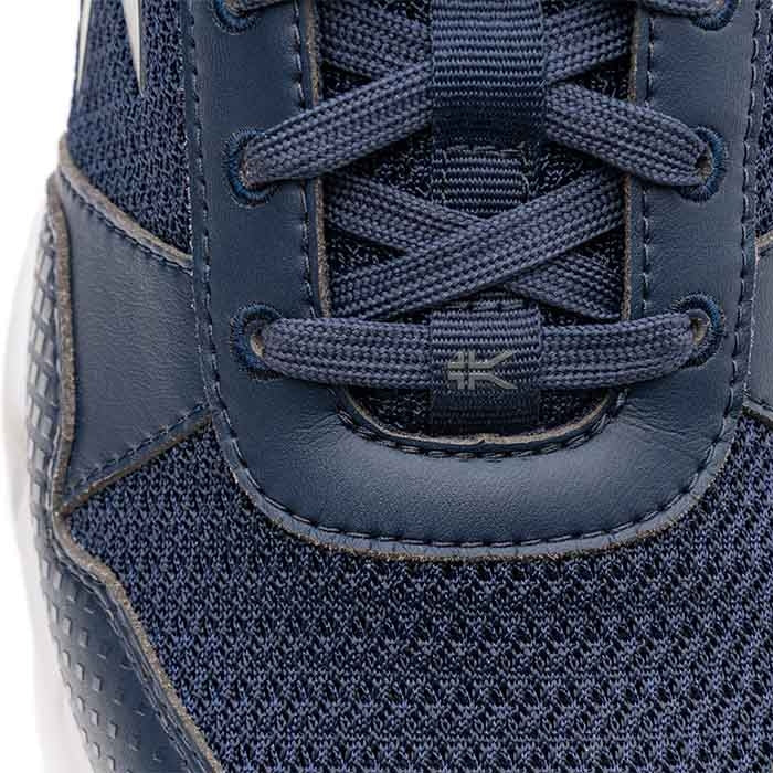 Close-up of the upper material on the KURU QUANTUM 2 WIDE Men's Sneaker in Indigo Blue-Slate Gray.