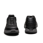Close-up of the upper material on the KURU QUANTUM 2 WIDE Men's Sneaker in Jet Black-Slate Gray.