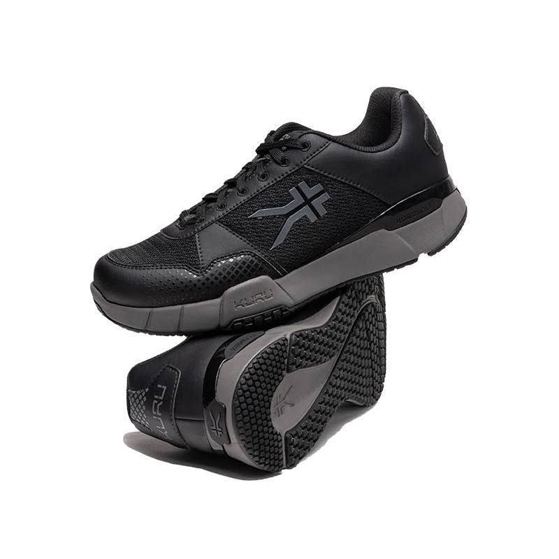 Top-down view of the KURU QUANTUM 2 WIDE Men's Sneaker in Jet Black-Slate Gray.