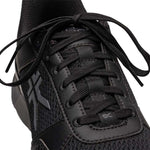 Close-up of the upper material on the KURU QUANTUM 2 WIDE Women's Sneaker in Jet Black-Slate Gray.