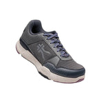 Back heel view of the KURU QUANTUM 2 WIDE Women's Sneaker in Pewter-Night Sky.