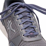 Angled profile view of the KURU QUANTUM 2 WIDE Women's Sneaker in Pewter-Night Sky.