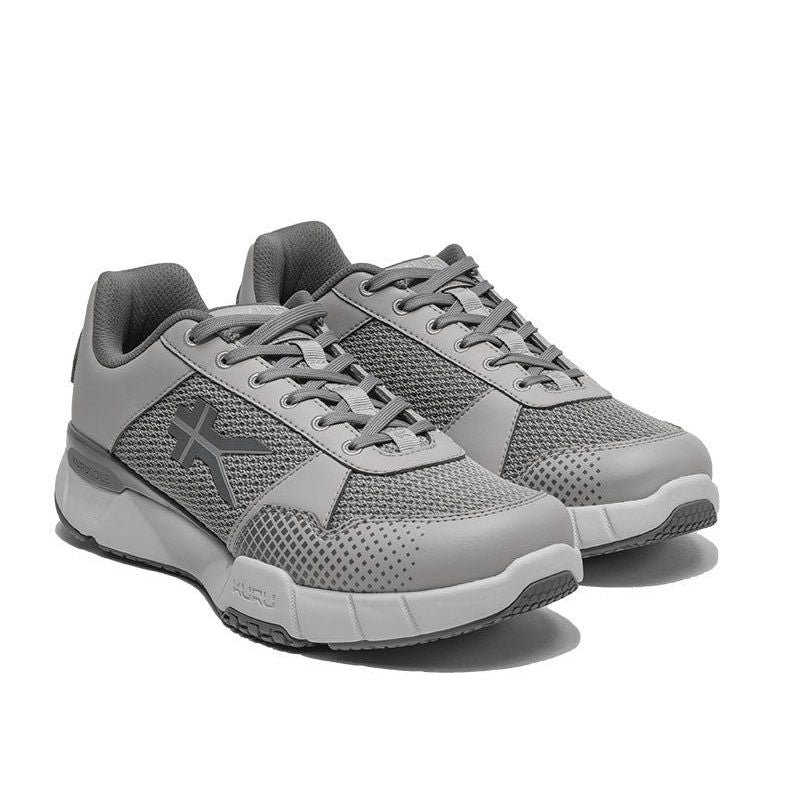Pair of KURU QUANTUM 2 WIDE Men's Sneaker in Storm Gray, angled view.