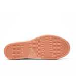 Back heel view of the KURU ROAM Women's Sneaker in Bright White-Mineral Blue.