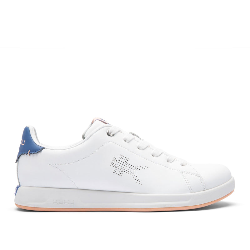KURU ROAM Women's Sneaker in Bright White-Mineral Blue.