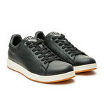 Pair of KURU ROAM Men's Sneaker in Jet Black-Bright White, angled view.