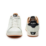 Back heel view of the KURU ROAM Men's Sneaker in Bright White-Jet Black-2.