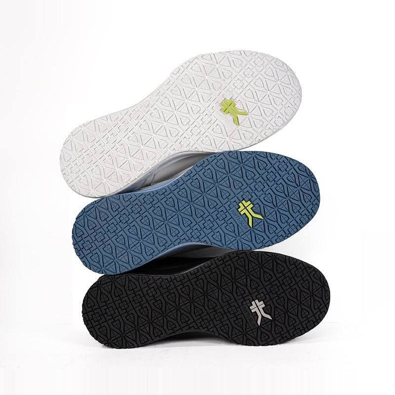 Top-down view of the KURU SHIFT Women's Sneaker in Dove Gray-Mineral Blue.
