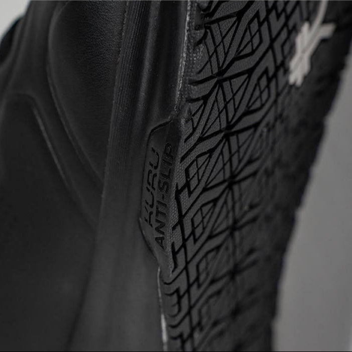 Back heel view of the KURU SHIFT Men's Sneaker in Jet Black.