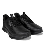 Pair of KURU SHIFT Women's Sneaker in Jet Black, angled view.