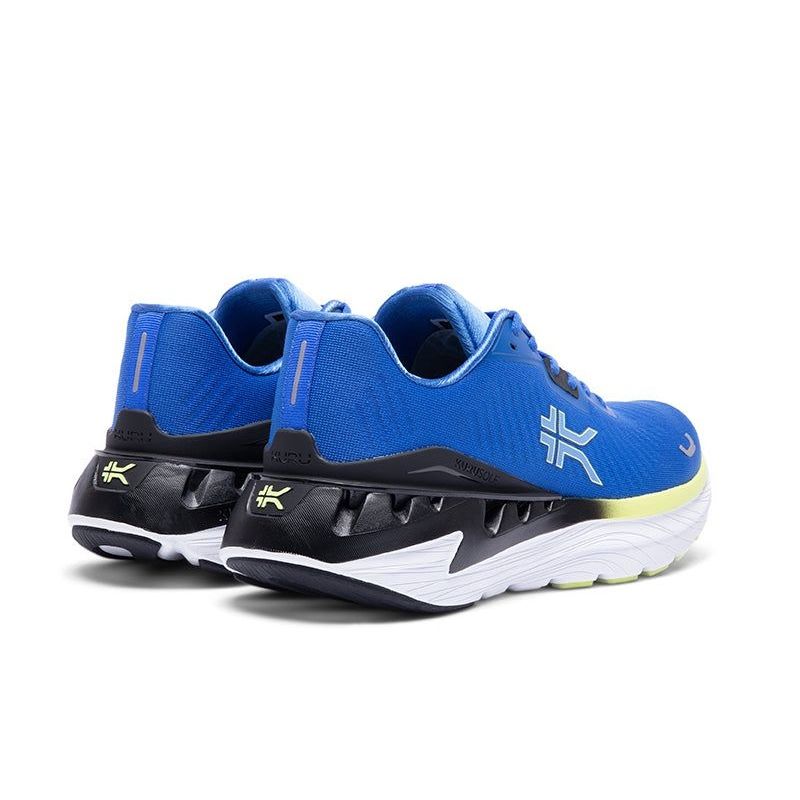 Top-down view of the KURU TRIPLE MAX Ion Men's Sneaker in Azure Blue-Sunny Lime.