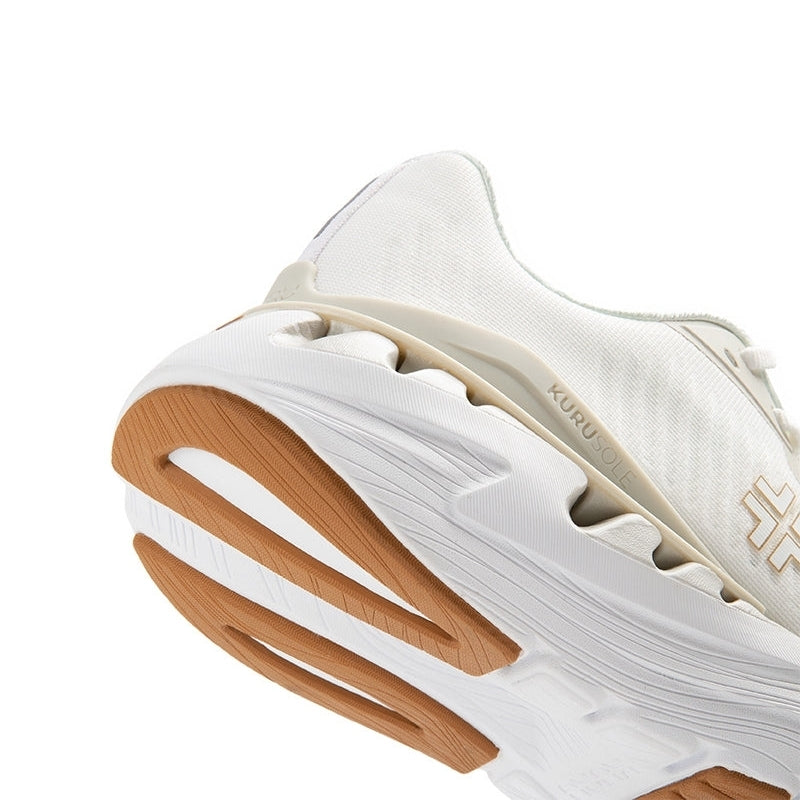 Pair of KURU TRIPLE MAX Ion Women's Sneaker in Bright White-Bone Gray, angled view.