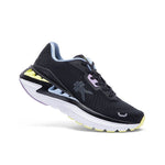 Pair of KURU TRIPLE MAX Ion Women's Sneaker in Jet Black-Multi, angled view.