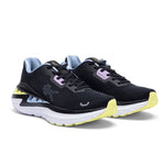Angled profile view of the KURU TRIPLE MAX Ion Women's Sneaker in Jet Black-Multi.