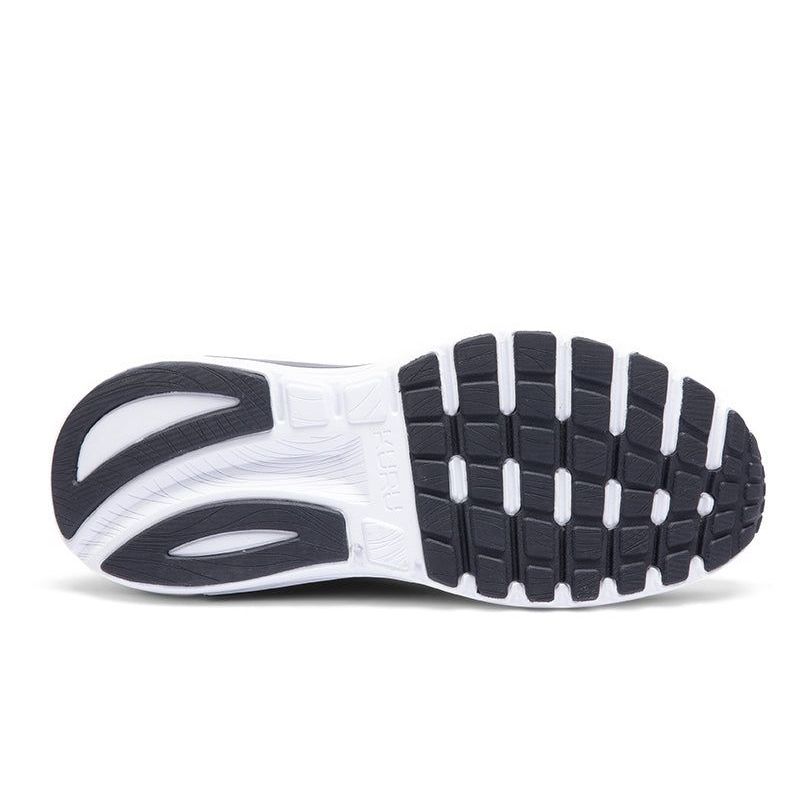 Close-up of the upper material on the KURU TRIPLE MAX Ion Men's Sneaker in Jet Black-Storm Gray.