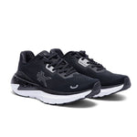 Angled profile view of the KURU TRIPLE MAX Ion Men's Sneaker in Jet Black-Storm Gray.