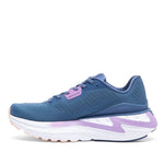 Back heel view of the KURU TRIPLE MAX Ion Women's Sneaker in Twilight Blue-Lavender.