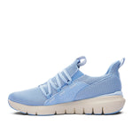 Top-down view of the KURU FLEX Slip-On Women's Sneaker in Blue Fog-Sand.