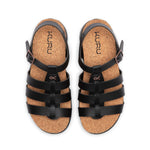 Top-down view of the KURU LOMA Jarvi Women's Sandal in Jet Black.