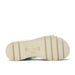 Outsole view of the KURU LOMA Women's Sandal in Aqua Spritzer, showing the KURUSOLE tread.