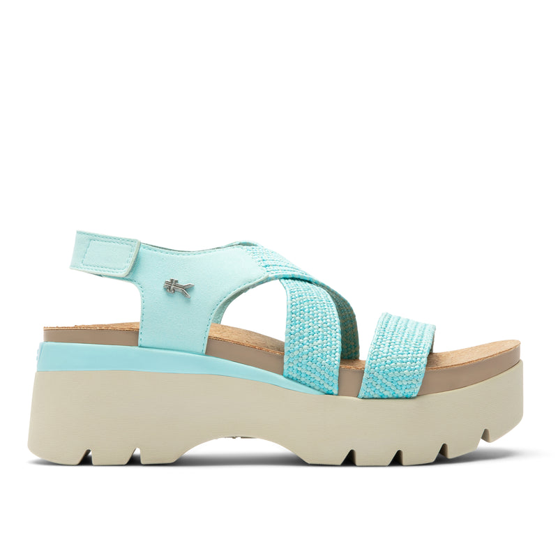 KURU LOMA Women's Sandal in Aqua Spritzer.