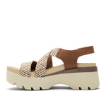 Inner side view of the KURU LOMA Women's Sandal in Molasses Brown-Ashwood.