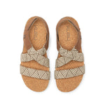 Top-down view of the KURU LOMA Women's Sandal in Molasses Brown-Ashwood.