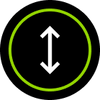 Icon representing shoe length measurement for breaking in KURU footwear.