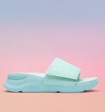 KURU MOMENT Women's Slide Sandal in Aqua Spritzer.