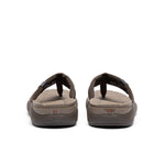 Back heel view of the KURU MOMENT Flip Men's Flip-Flop in Espresso Brown-Warmstone.