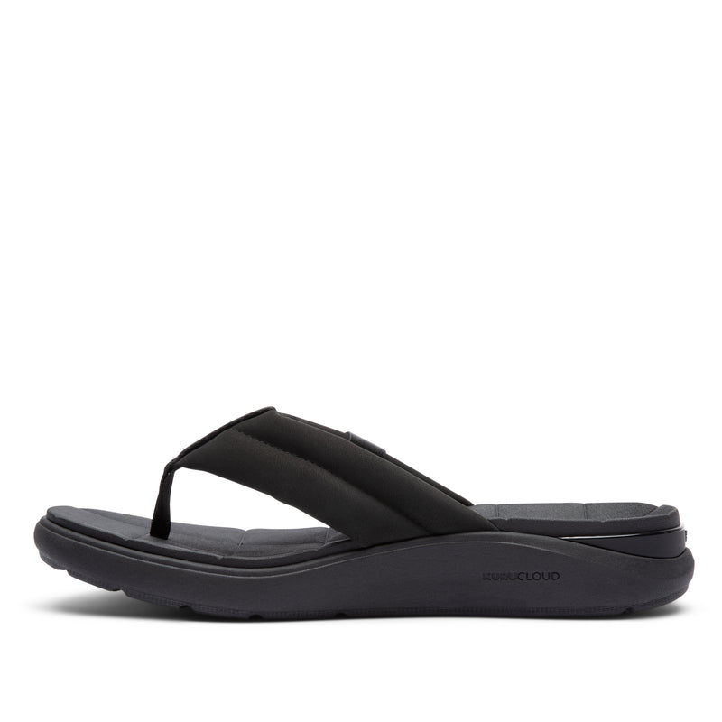 Inner side view of the KURU MOMENT Flip Women's Flip-Flop in Jet Black.