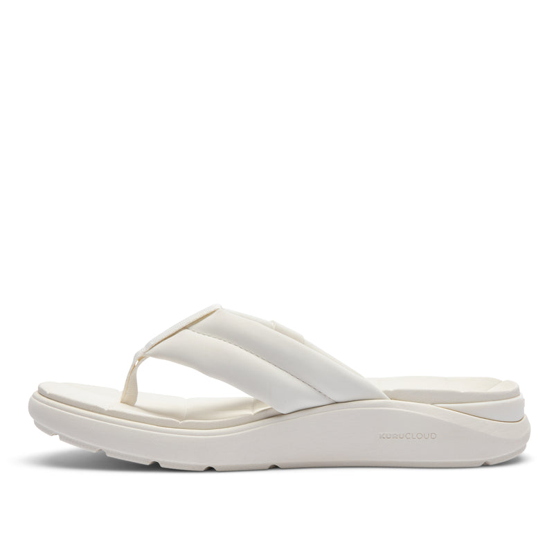 Inner side view of the KURU MOMENT Flip Women's Flip-Flop in Ecru.