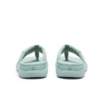 Back heel view of the KURU MOMENT Flip Women's Flip-Flop in Safari Green.