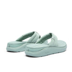 Close-up of the heel cup on the KURU MOMENT Flip Women's Flip-Flop in Safari Green.