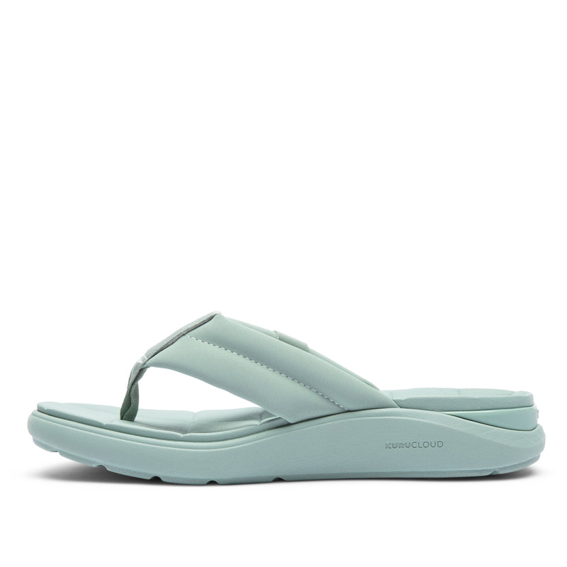 Inner side view of the KURU MOMENT Flip Women's Flip-Flop in Safari Green.