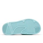 Outsole view of the KURU MOMENT Women's Sandal in Aqua Frost, showing the KURUSOLE tread.
