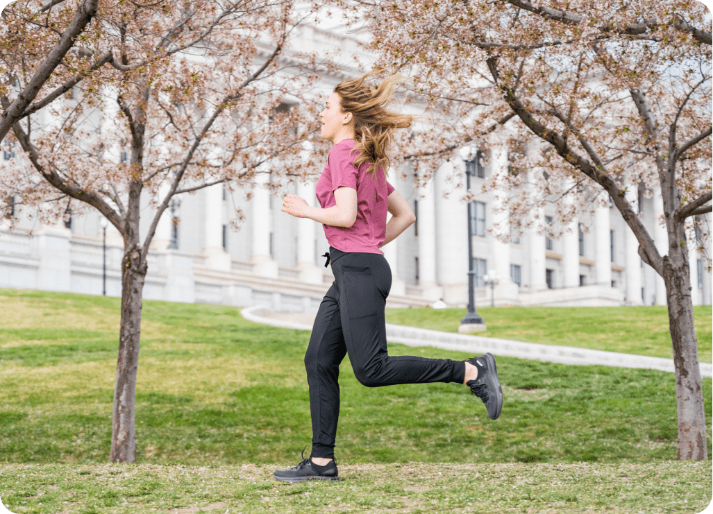 Lady running in the park