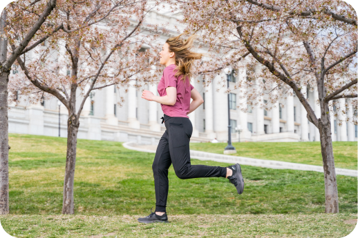 Lady running in a park 