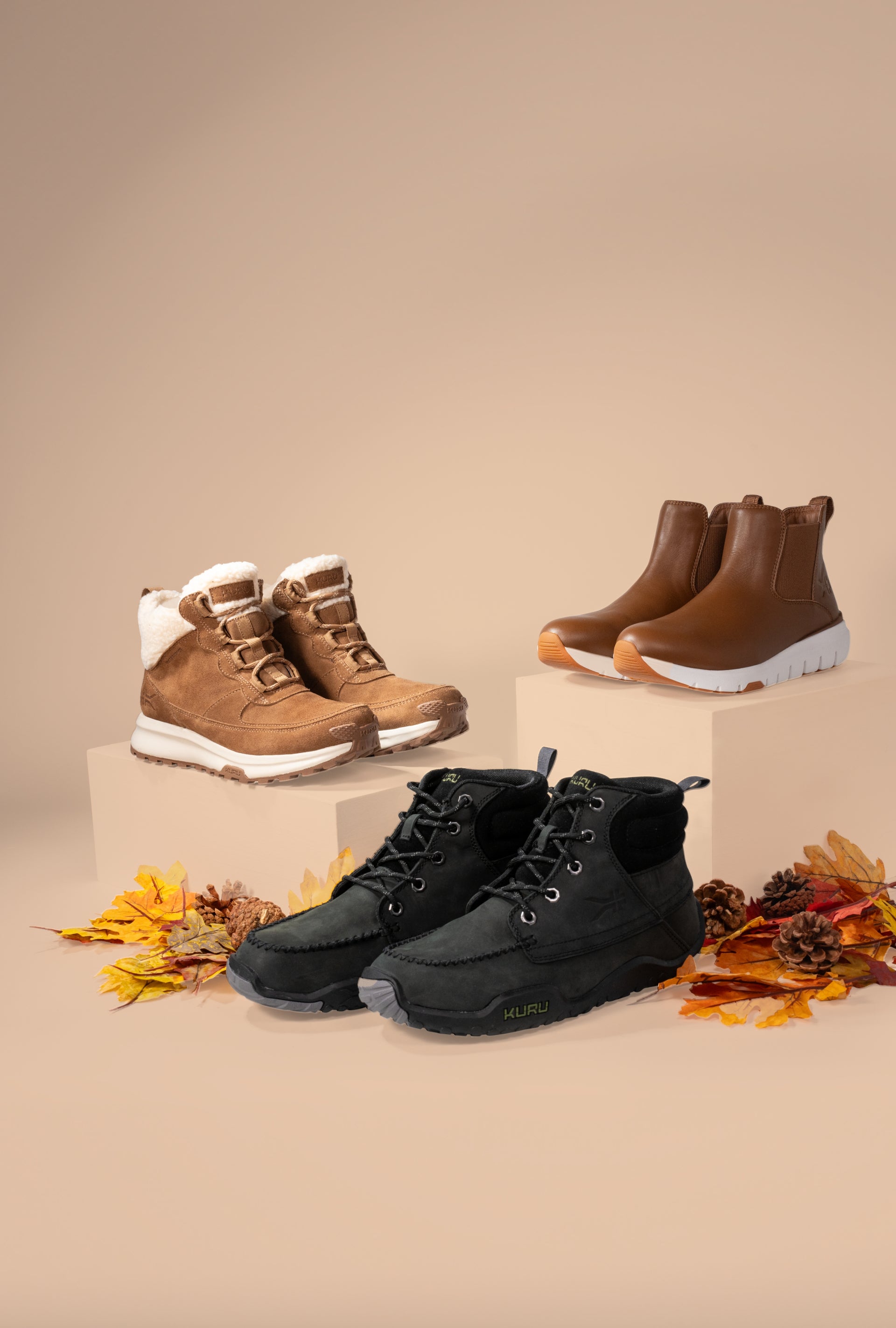 KURU footwear collection for fall, featuring styles ideal for everyday comfort and seasonal wear.