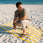 Pair of KURU MOMENT Flip Men's Flip-Flop in Espresso Brown-Warmstone, angled view.
