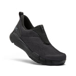 Angled profile view of the KURU QUANTUM 2 Slip-On Men's Slip-On Sneaker in Jet Black-Lead Gray.